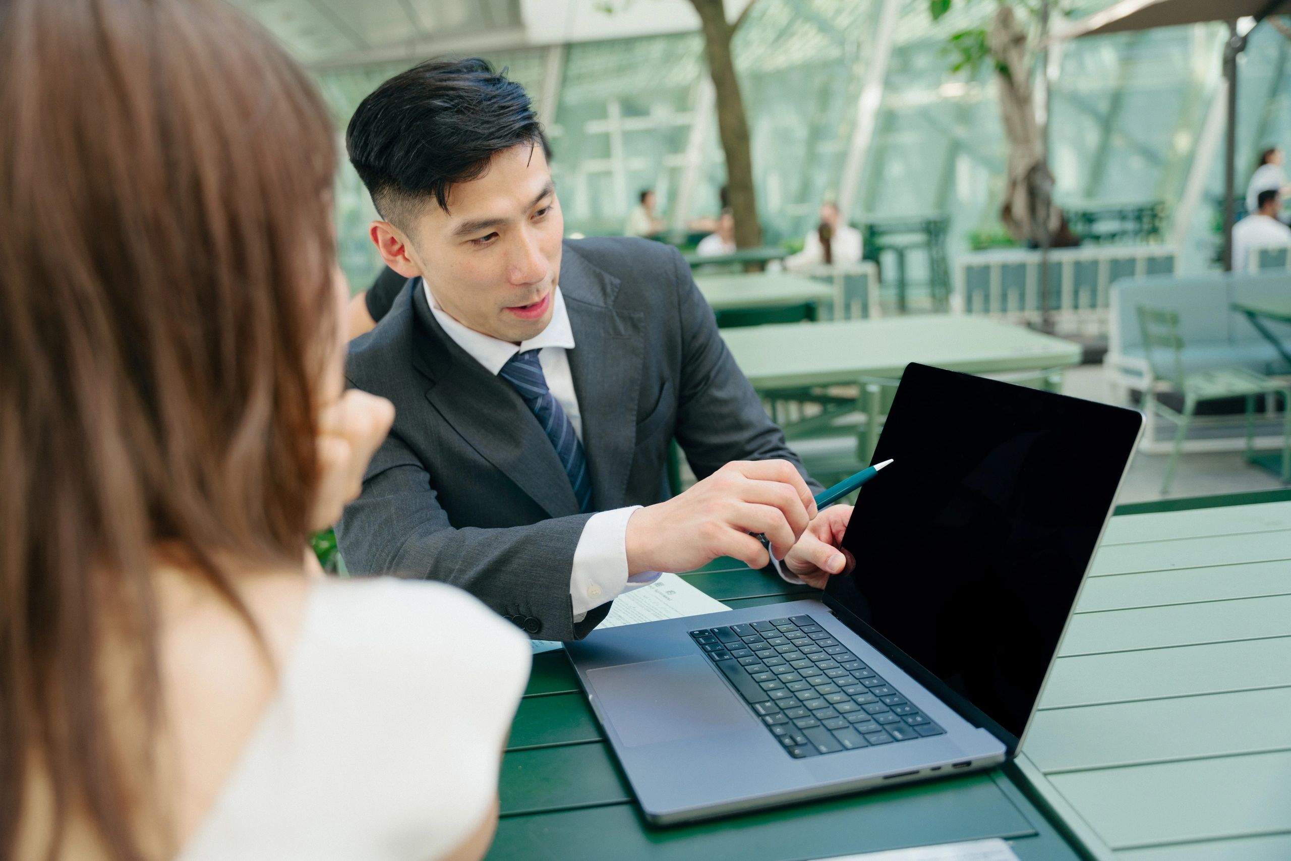 Financial planner meeting with a client